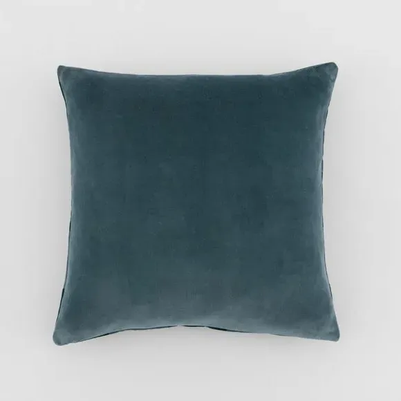 Square Cushion Patchwork Design - Blue, Velvet