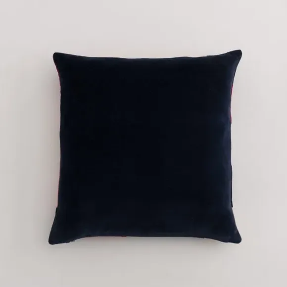 Square Cushion Patchwork Design - Green, Velvet