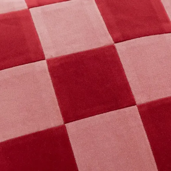 Square Cushion Patchwork Design - Pink, Velvet