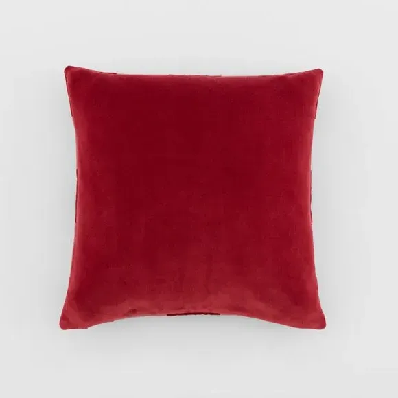 Square Cushion Patchwork Design - Pink, Velvet