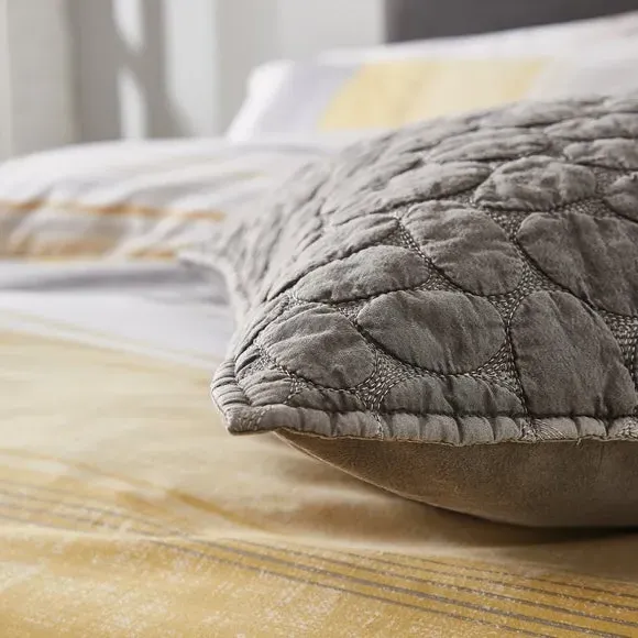 Square Cushion Quilted Pebble Design - Charcoal
