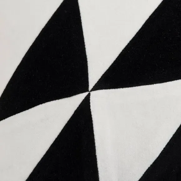 Square Cushion Triangle Patchwork - Cotton Velvet