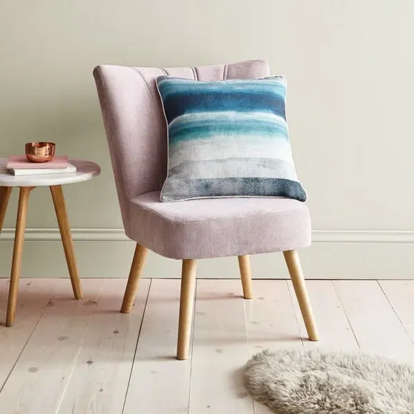 Square Cushion Watercolour Stripe - Blue, Polyester image
