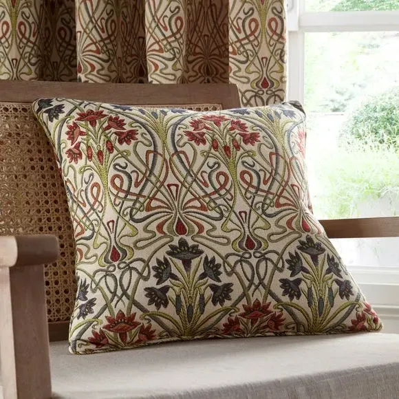 Square Cushion with Abstract Design - Jewel