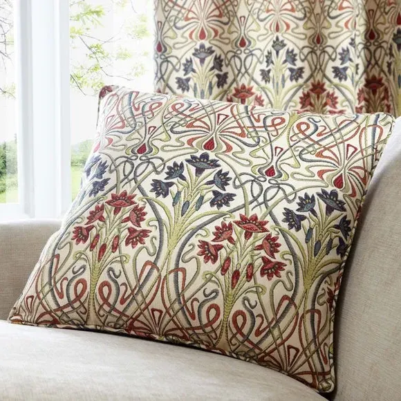 Square Cushion with Abstract Design - Jewel