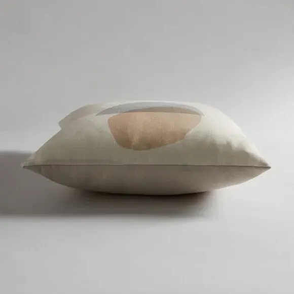 Square Cushion with Abstract Print - Multicolor