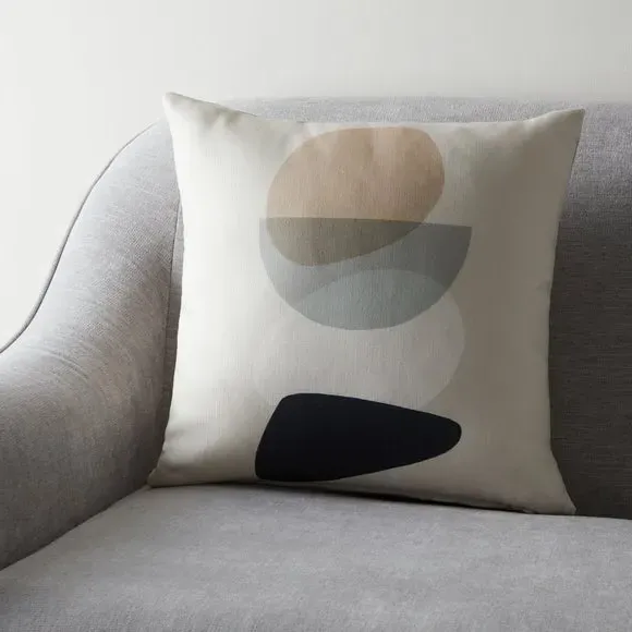 Square Cushion with Abstract Print - Multicolor image