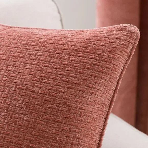 Square Cushion with Basketweave - Clay, Chenille