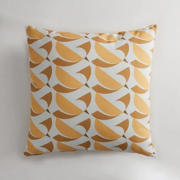 Square Cushion with Bird Print - Multicolor, Velvet