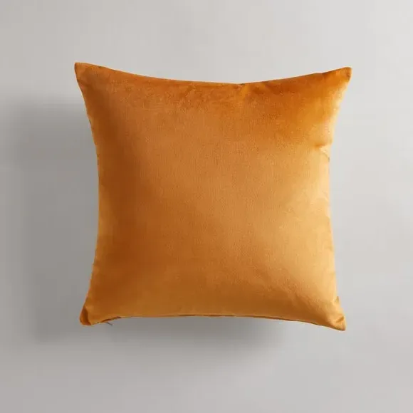 Square Cushion with Bird Print - Multicolor, Velvet