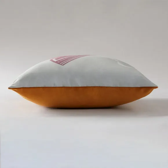 Square Cushion with Bird Print - Multicolor, Velvet