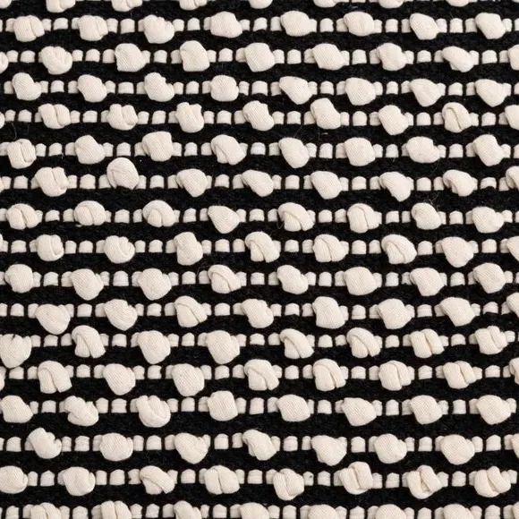 Square Cushion with Bobble Design - Black
