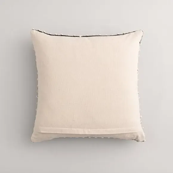 Square Cushion with Bobble Design - Black