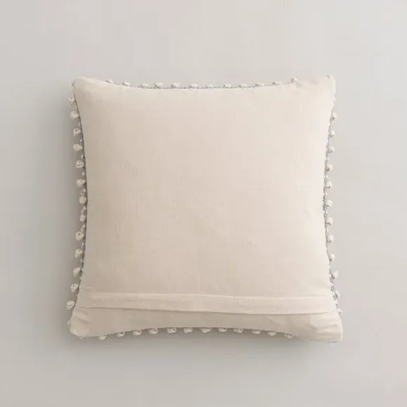 Square Cushion with Bobble Design - Duck Egg