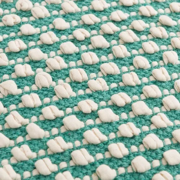 Square Cushion with Bobble Design - Jade Mist