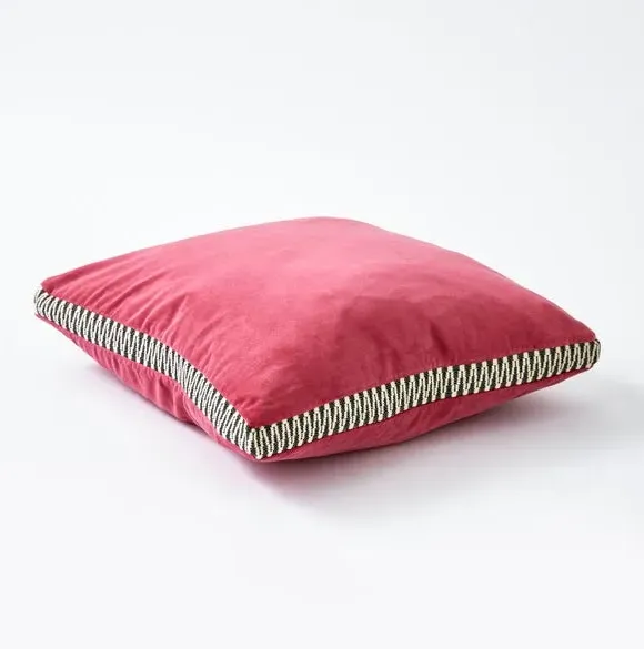 Square Cushion with Box Edge - Fuschia