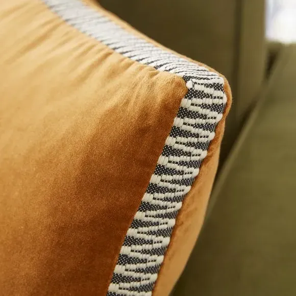 Square Cushion with Box Edge - Gold