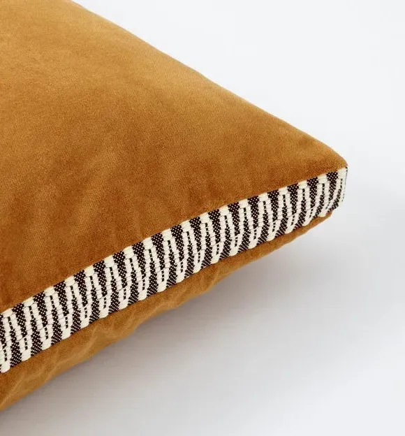 Square Cushion with Box Edge - Gold