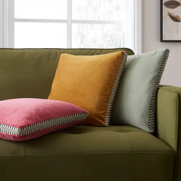 Square Cushion with Box Edge - Gold