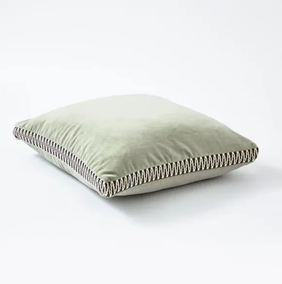Square Cushion with Box Edge - Sage
