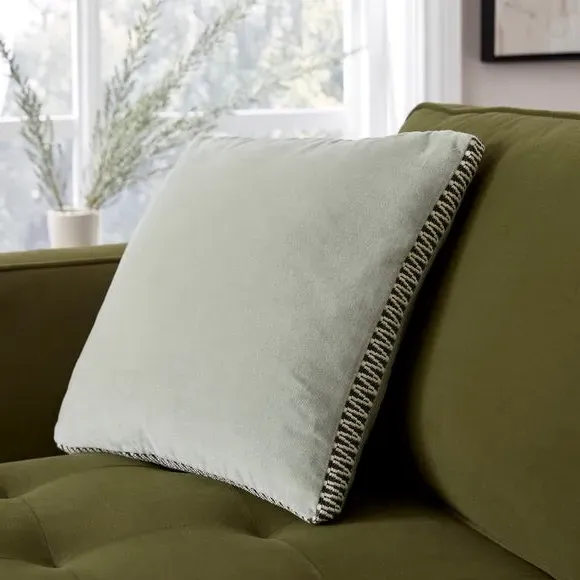 Square Cushion with Box Edge - Sage