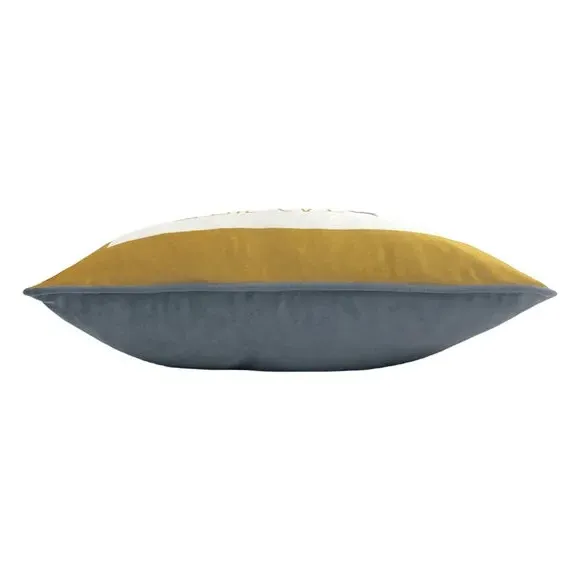 Square Cushion with Cat Print - Ochre, Polyester