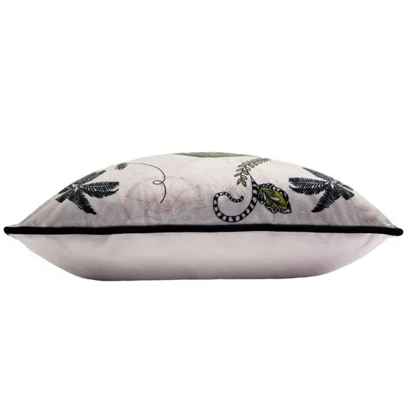 Square Cushion with Cheetah Print - Blush, Velvet