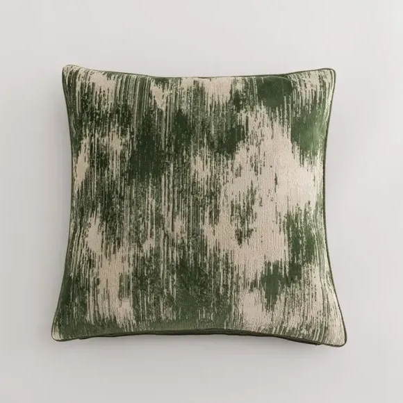 Square Cushion with Cut Velvet - Forest, Velvet