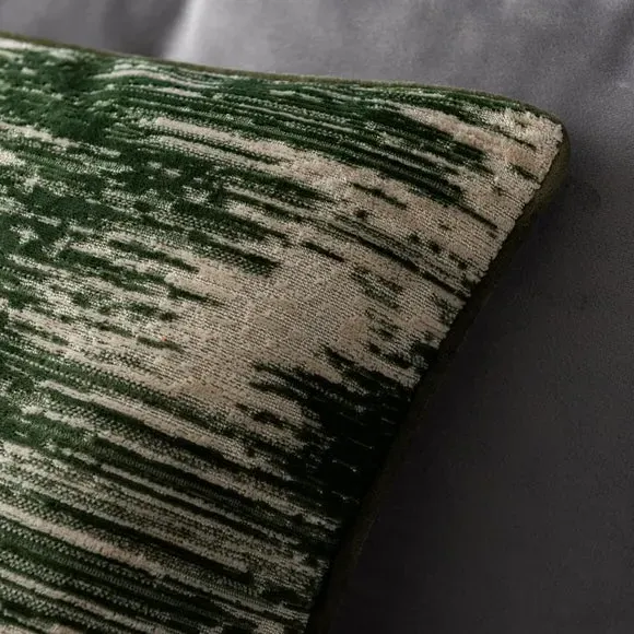Square Cushion with Cut Velvet - Forest, Velvet