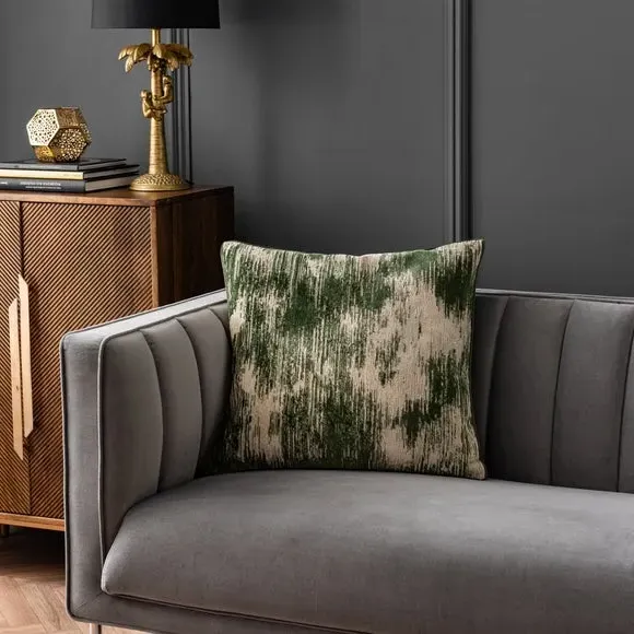Square Cushion with Cut Velvet - Forest, Velvet image