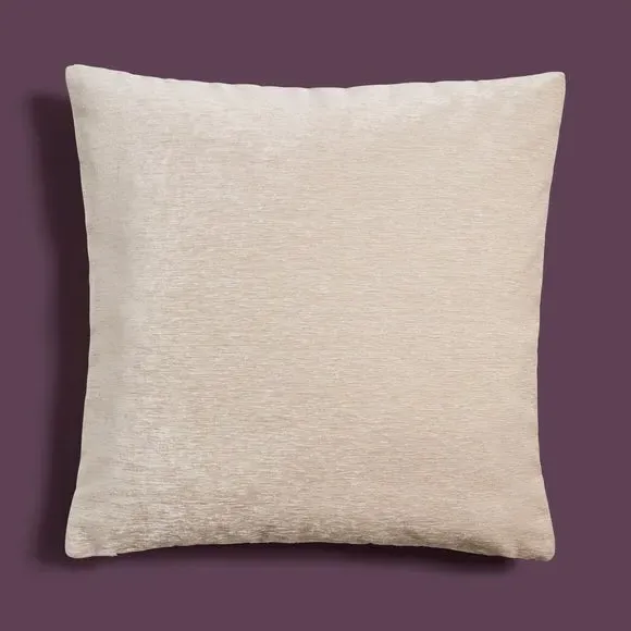 Square Cushion with Damask Print - Natural