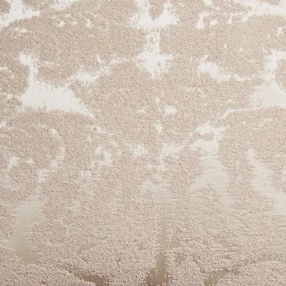 Square Cushion with Damask Print - Natural