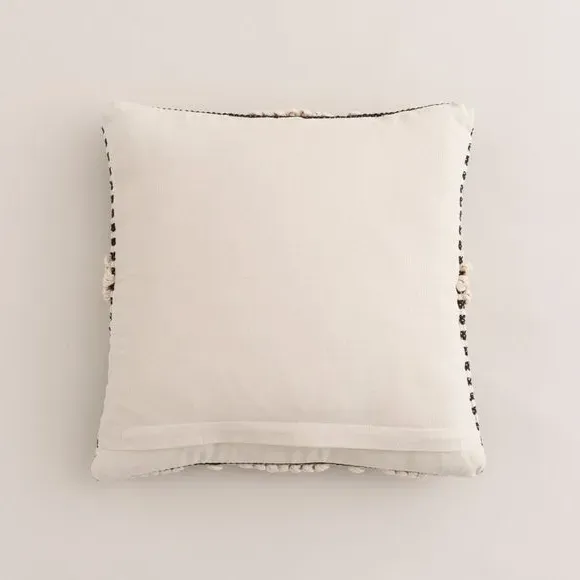 Square Cushion with Diamond Bobble - Black
