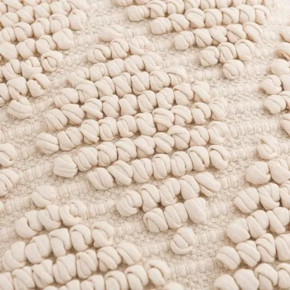 Square Cushion with Diamond Bobble - Natural