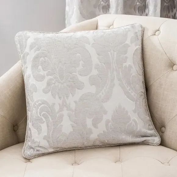 Square Cushion with Duck Feather Fill - Silver