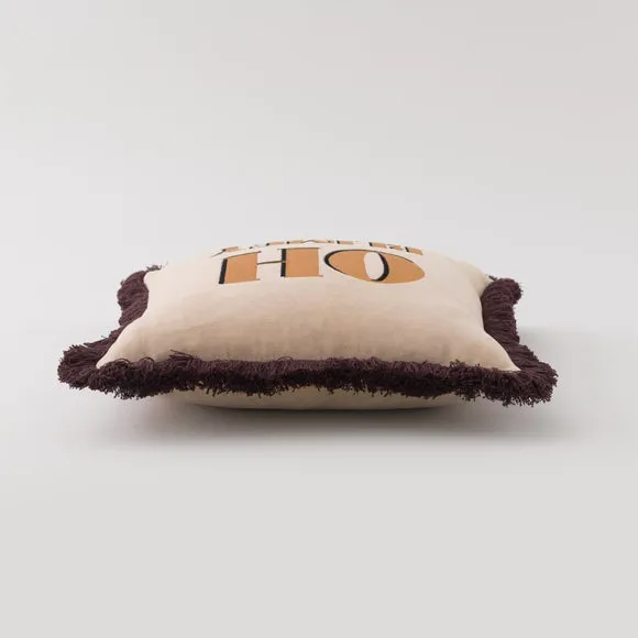 Square Cushion with Embroidery - Multicolor, Velvet
