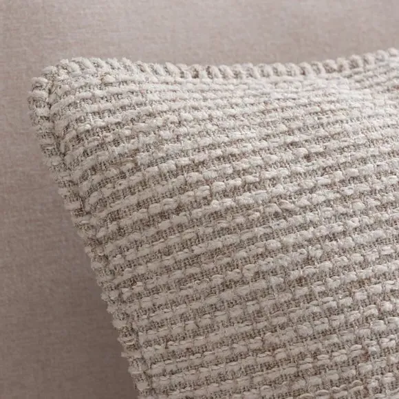 Square Cushion with Feather Fill - Natural, Textured