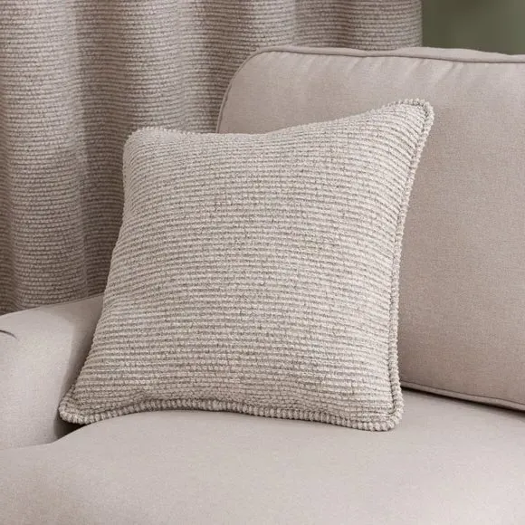 Square Cushion with Feather Fill - Natural, Textured