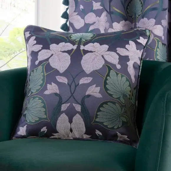 Square Cushion with Feather Fill - Navy, Polyester image