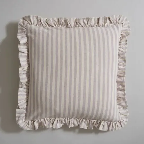 Square Cushion with Frill Edge - Lilac