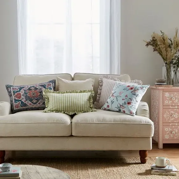 Square Cushion with Frill Edge - Lilac