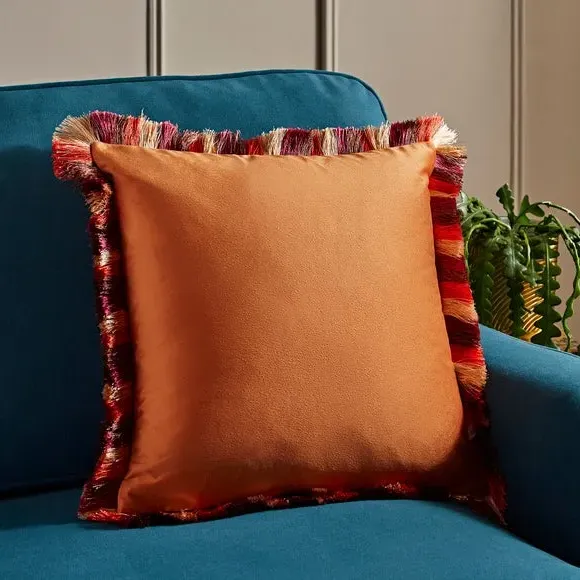 Square Cushion with Fringe Edge - Butterscotch image