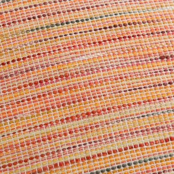 Square Cushion with Fringe - Orange, Cotton