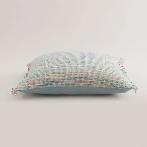 Square Cushion with Fringe - Pastel, Cotton