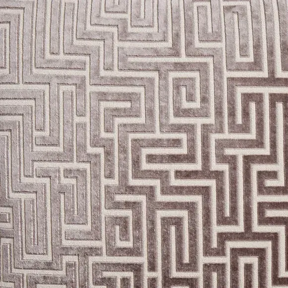 Square Cushion with Greek Key Pattern - Silver