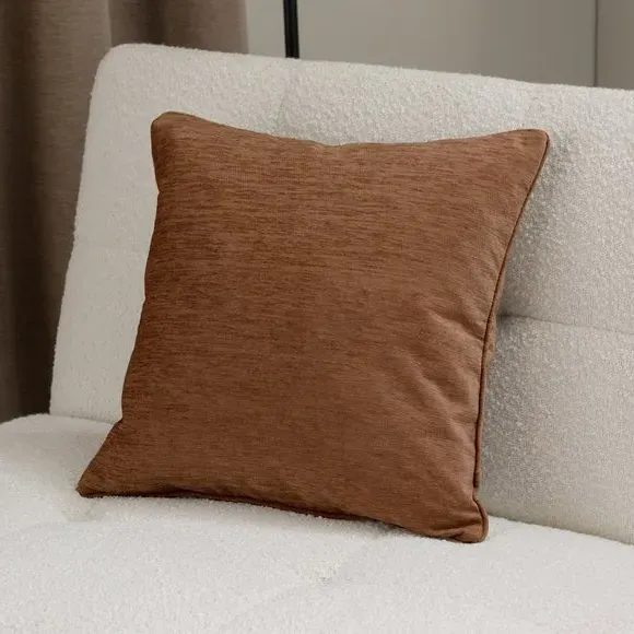 Square Cushion with Hollow Fibre Fill - Bronze, Chenille