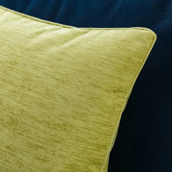 Square Cushion with Hollow Fibre Fill - Green, Chenille