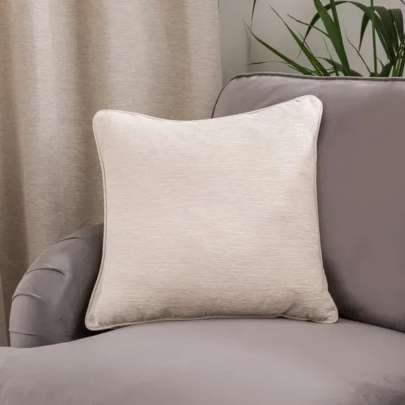 Square Cushion with Hollow Fibre Fill - Sandstone, Chenille