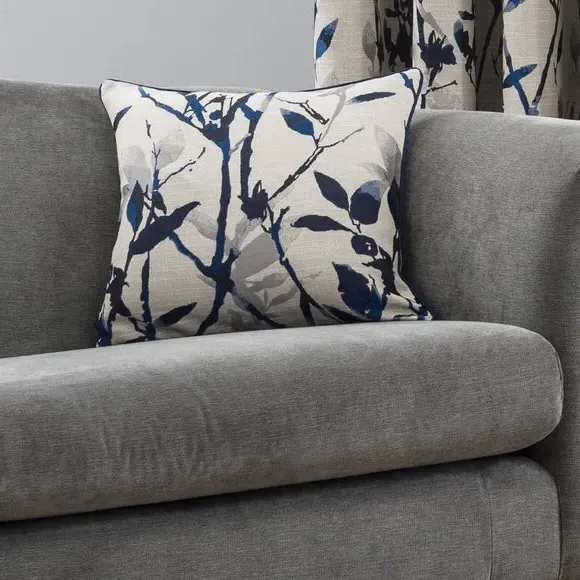 Square Cushion with Jacquard Design - Blue image