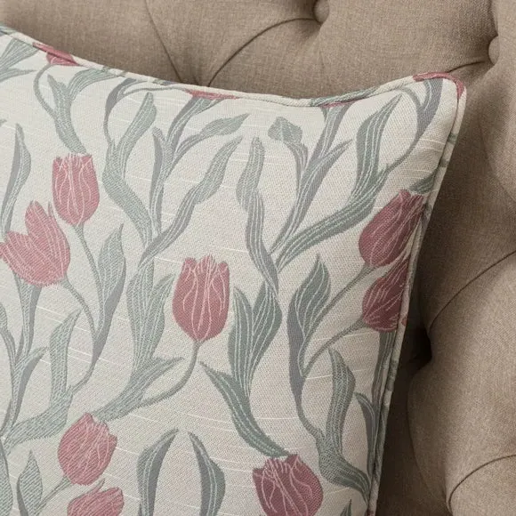 Square Cushion with Jacquard Design - Blush